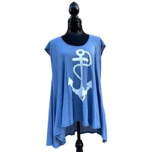 Wildfox Anchor Decal Tunic Shirt size Small